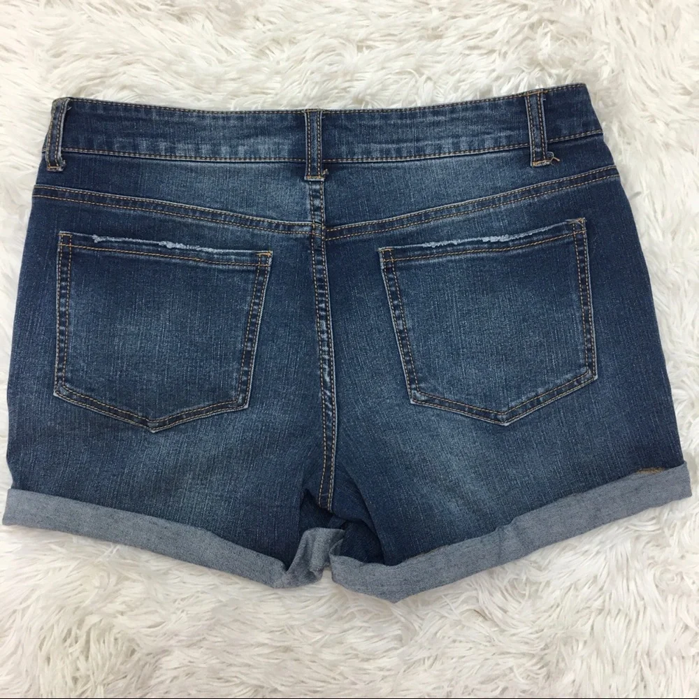 Denim Distressed Shorts Size 8